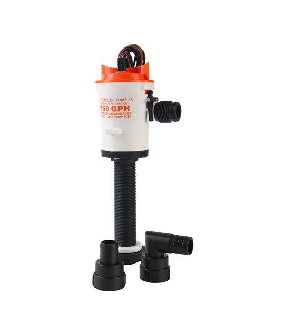 Water pump for fish boxes 350GPH 22l/min 12V 1A Outlet 19mm - Seaflo SFBP1-G350-04