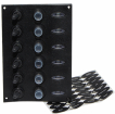 ELECTRIC 6 SWITCH PANEL WITH LED  Automatic fuses 5 x 15A + 1 x 5A 12V 150x105mm (GS630638