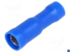 Kabeļa uzgalis - misiņa - apaļa tipa - F D4mm - 1.5-2.5mm - zils 10gab. (BM00244