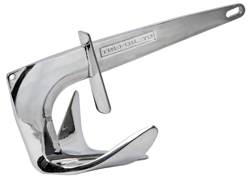 Trefoil SS anchor w/anti-water plate 10 kg
