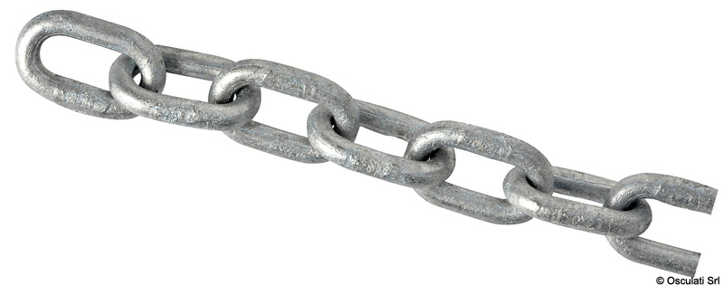 Galvanised Genoese chain 6 mm x 100 mm