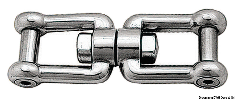 Shack/shack swivel w. flush pin AISI 316 10 mm
