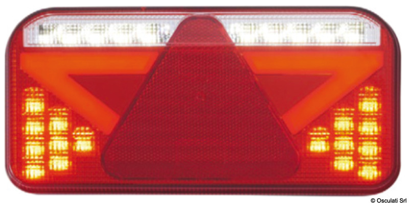 Left LED rear light w/triangular reflector 6 functions