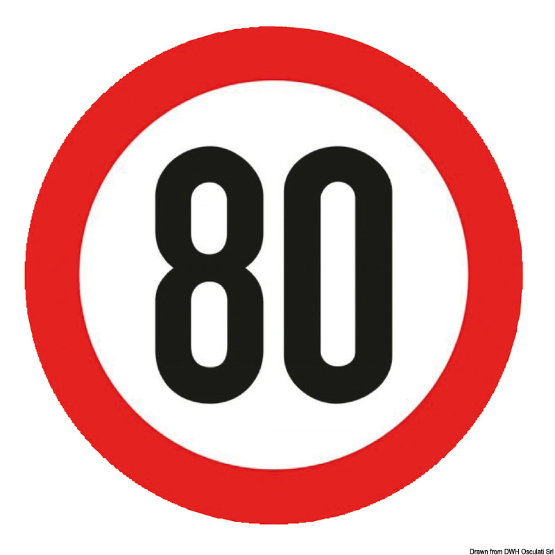 Type-approved self-adhesive speed disc 80 Km/h