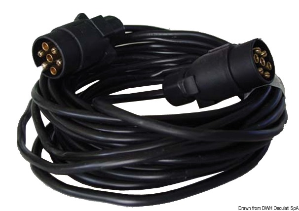 Extension cable for trailer 2 plugs/7 poles 8 m