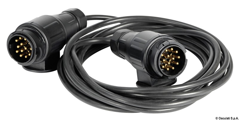 Extension cable for trailer 2 plugs/13 poles 10 m