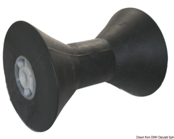 Central roller, black 205 mm Ø hole 25 mm