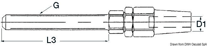 SS terminal for tensioners Ø 5 mm