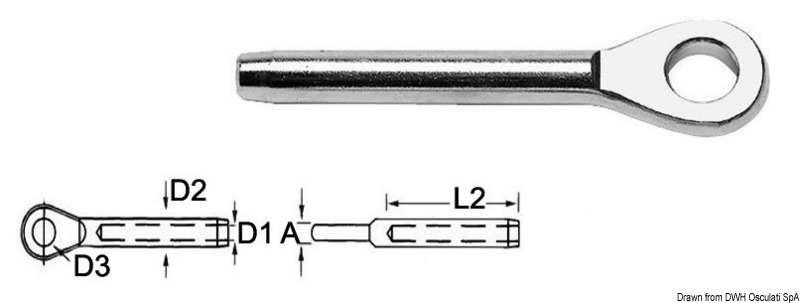 Eyelet terminal AISI 316 Ø 10 mm