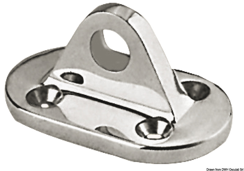 Plate AISI 316 f. lifeline mounting, eyelet 10 mm