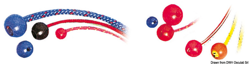 Nylon ball stopper for rope Ø 4 mm yellow