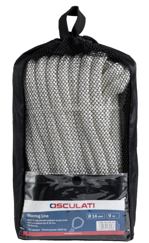 Mooring line with eye white 16 mm x 11 m