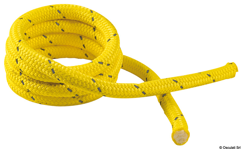 Floating mooring line w/reflective strand yellow 26 mm