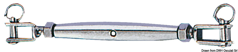 Turnbuckle w. two fixed jaws AISI 316 16 mm