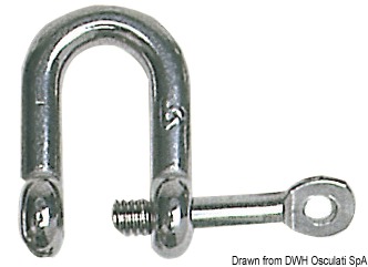U-shackle AISI 316 with captive pin 12 mm