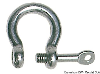 Bow schackle with captive pin AISI 316 4 mm
