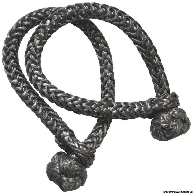 Soft shackle in black Dyneema - 7 mm