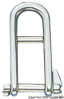 Shackle w. locking pin and stop bar AISI 316 8 mm