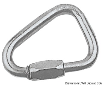 Delta SS snap-hook w. screw opening 3.5 mm