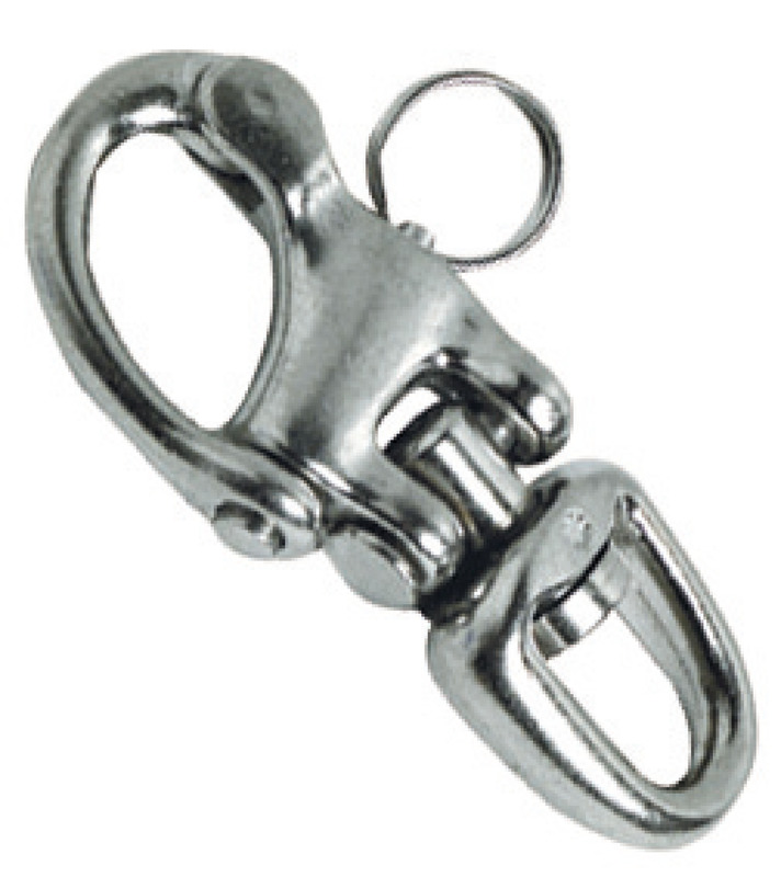 Double-joint snap-shackle for spi AISI 316 82 mm