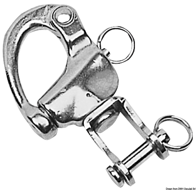 Snap-shackle w/swivel for spinnaker AUSI 316 87 mm