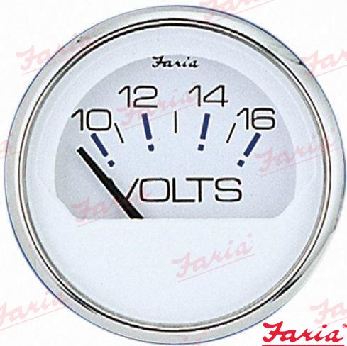 Voltmeter 10-16V, (white)
