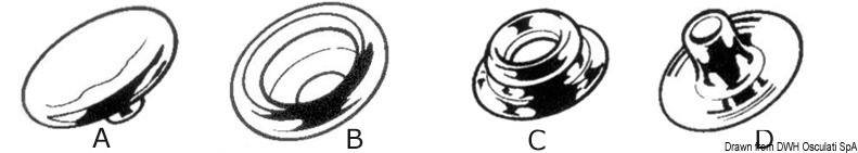 SS snap fasteners A+B (100 pcs)