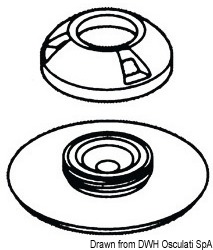 Perfix female snap fastener for fabric, white