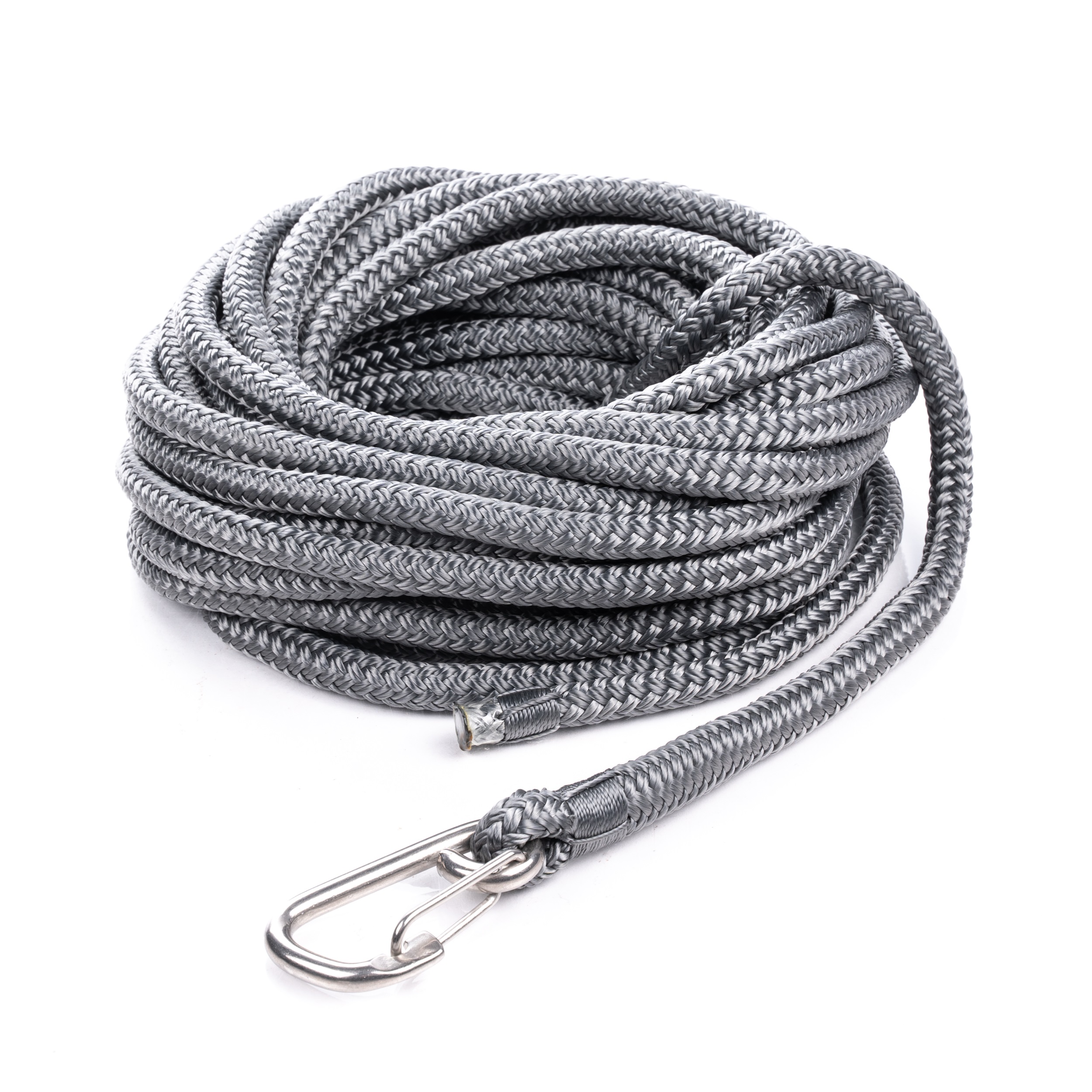 Qvarken Mooring Rope Dockline with hook 16mm 6m grey