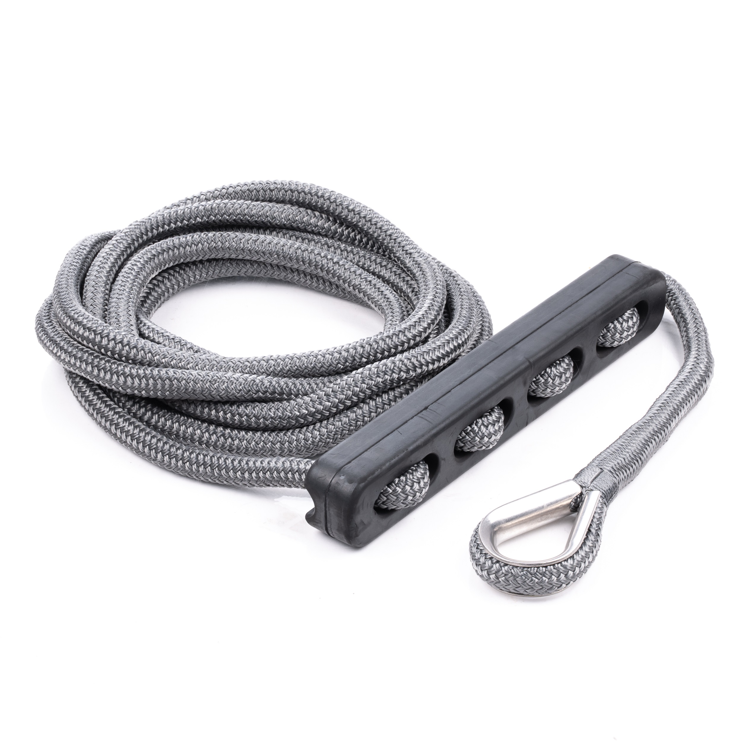 Qvarken Mooring Rope Dockline with compensator 12mm 4m grey