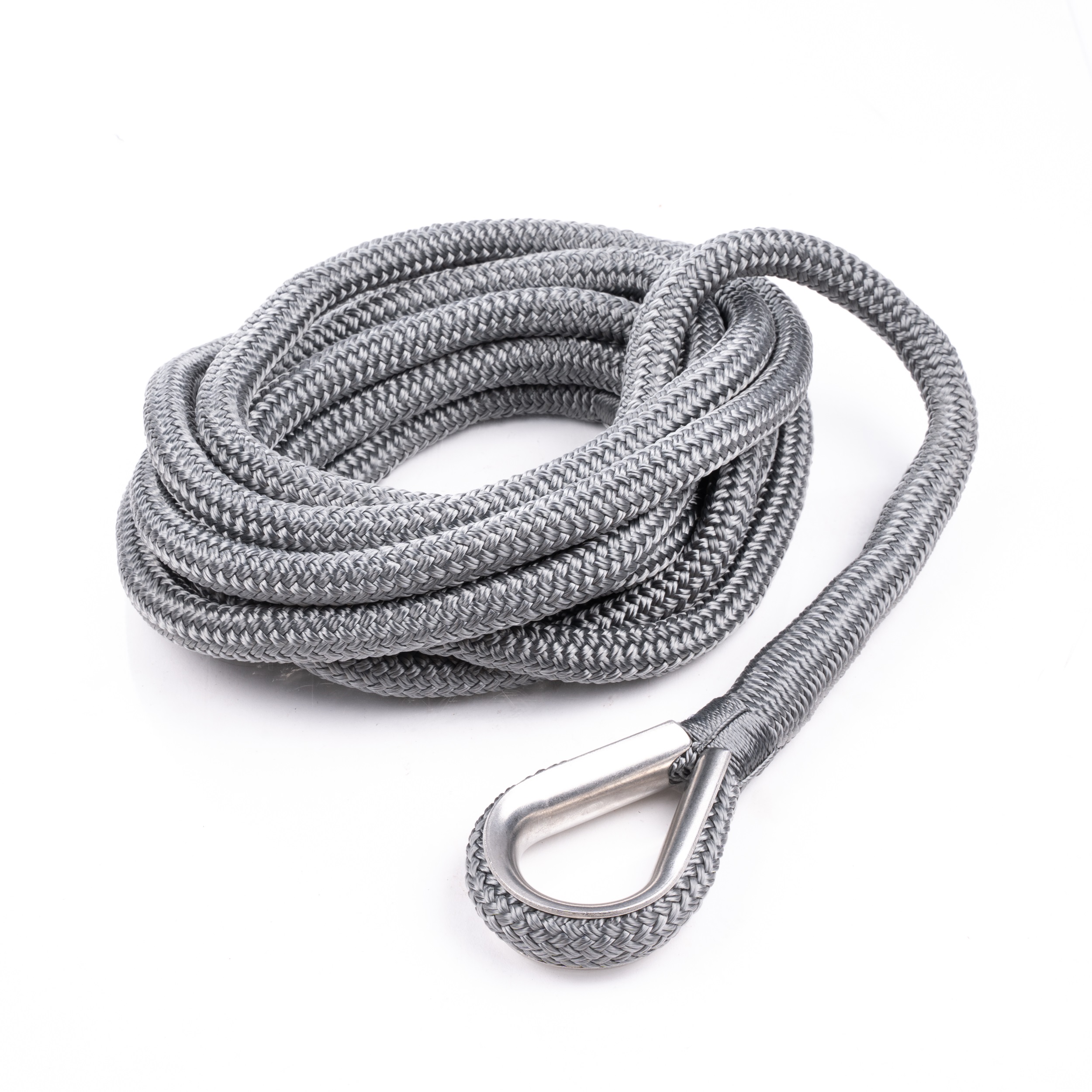 Qvarken Mooring Rope Dockline with thimble 16mm 6m grey