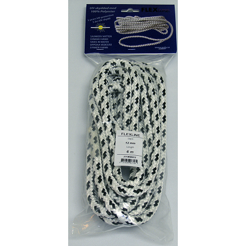 Kiinnitysköysi FLEXL White-Black 12mm 6m