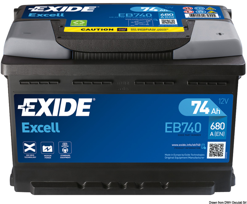 Exide Excell starting battery 100 Ah