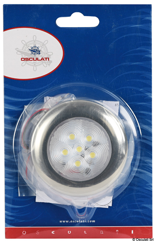 Ceiling light SS ring 6 LEDs blue
