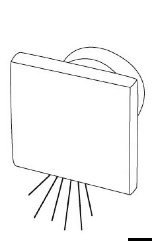 SQUARE built-in courtesy blue light downward