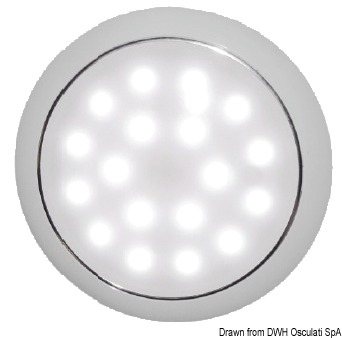 Day/Night LED ceiling light recessless chromed