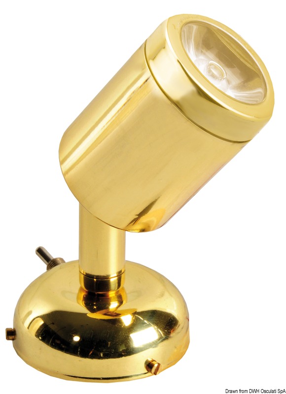 Articulated spotlight polished brass 1 x 3 W HD