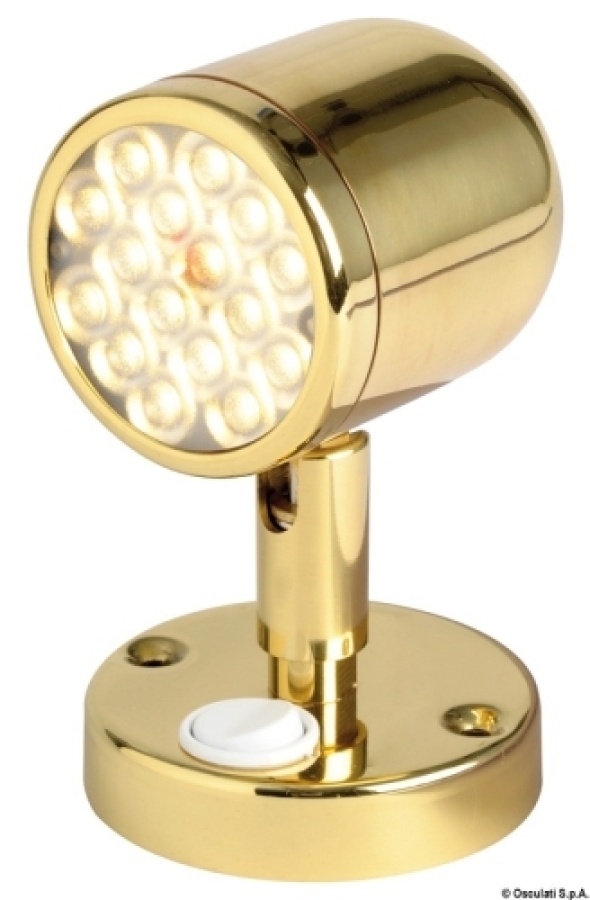 Articulated spotlight with switch, polished brass 12/24V 3.2W 154Lumen K2900-3200