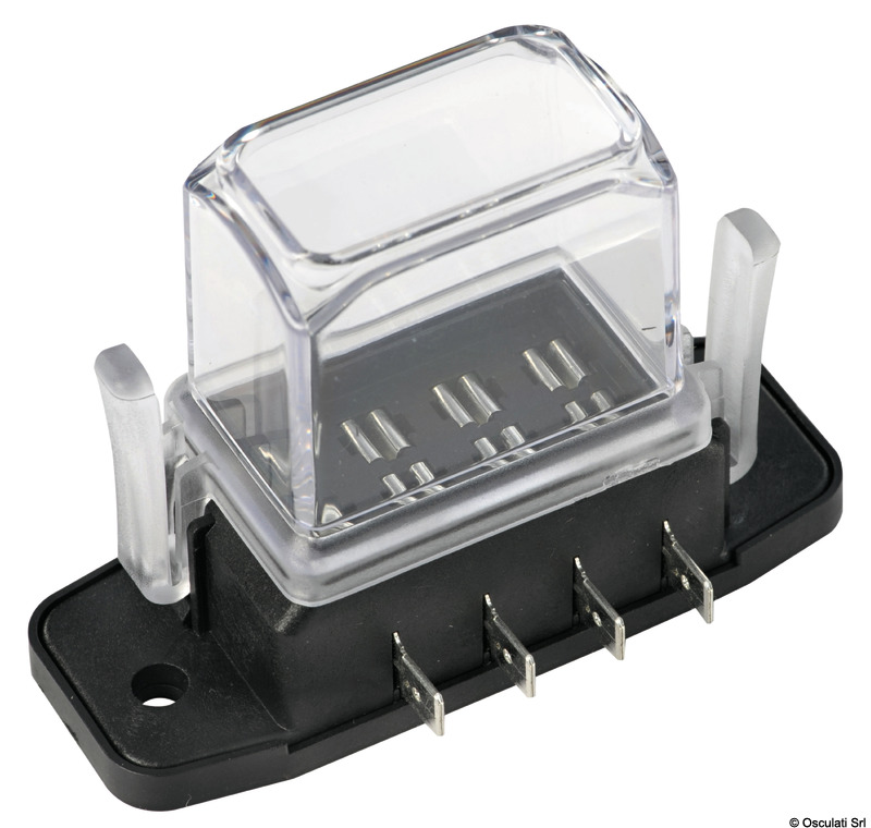 Watertight blade fuse holder deep lid 4 seats
