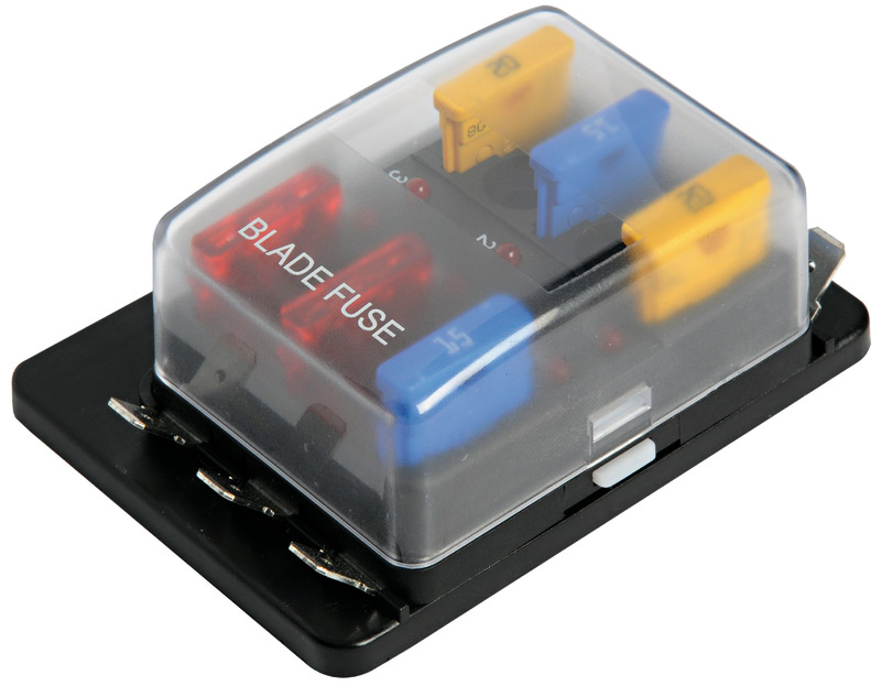 Fuse holder box with warning lights 6 housings