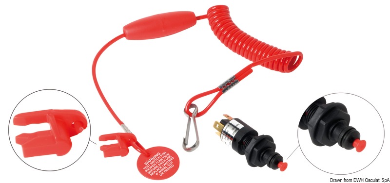 Cut-off switch w/safety key with float