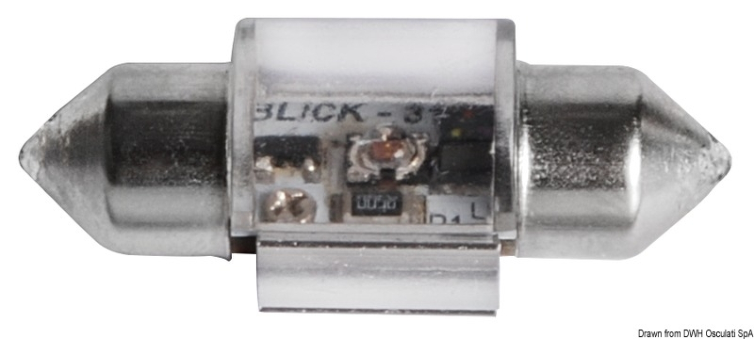 Red LED bulb 12V 0.8W