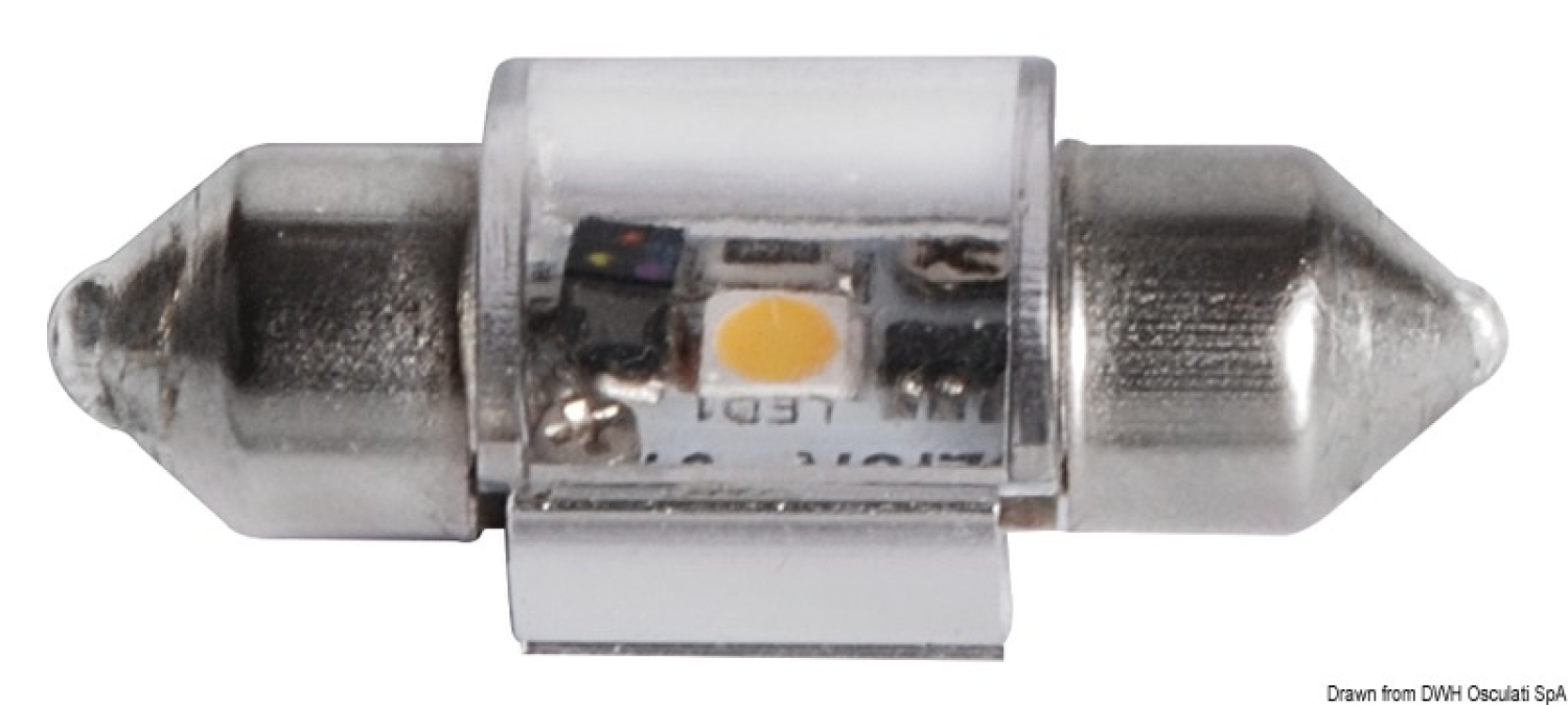 LED bulb white/green 12V 0.8W