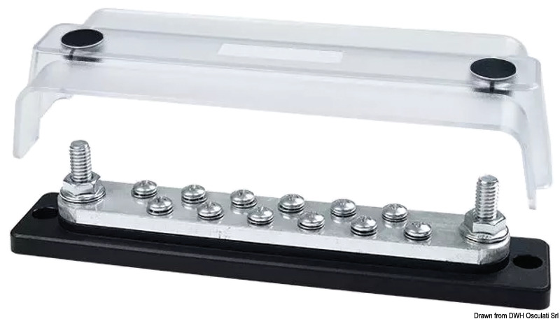 Heavy-Duty Bus Bar Techno w/clear lid 2x8