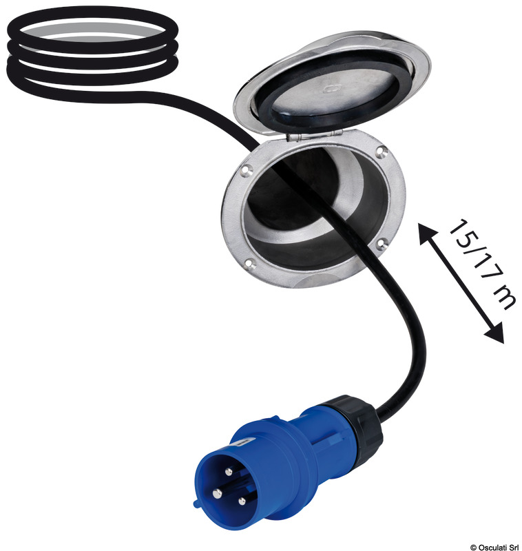 Retractable electric dock cable 32 A