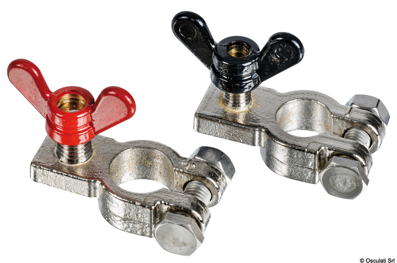 Pair of bronze battery clips