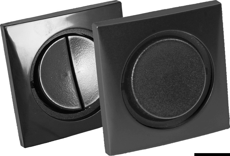 Double switch 10 A matt black/black