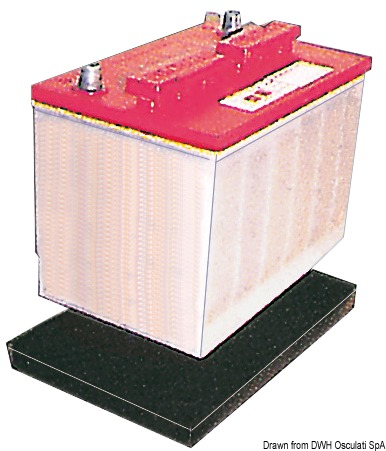 Battery tray black rubber 355 x 177 mm