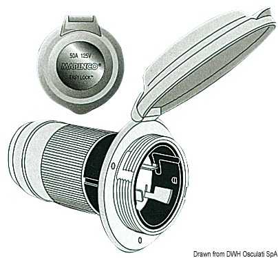 Marinco 3-wire bipolar monophase socket