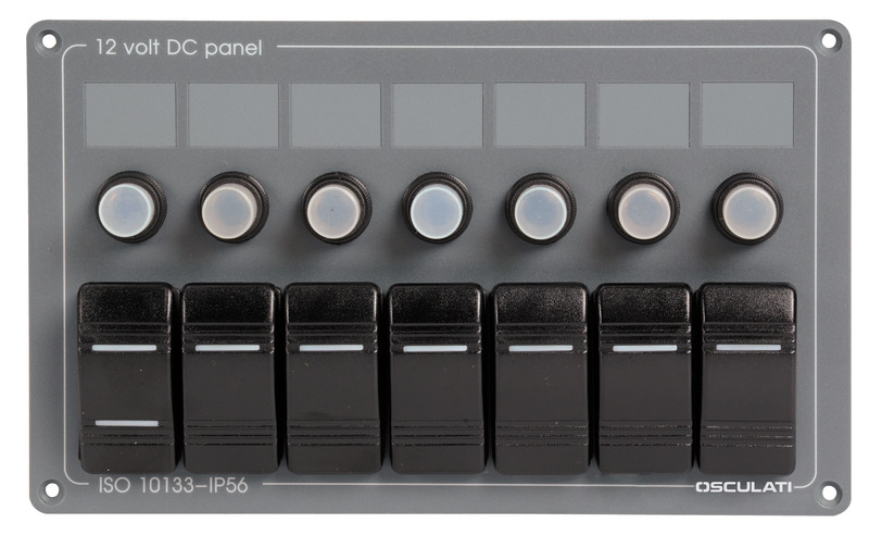 Horizontal electric panel w/7 switches